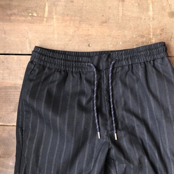 Topman Navy Pin Stripe Pants Size 30 Waist , Cropped Dress Pants - Picture 4 of 10